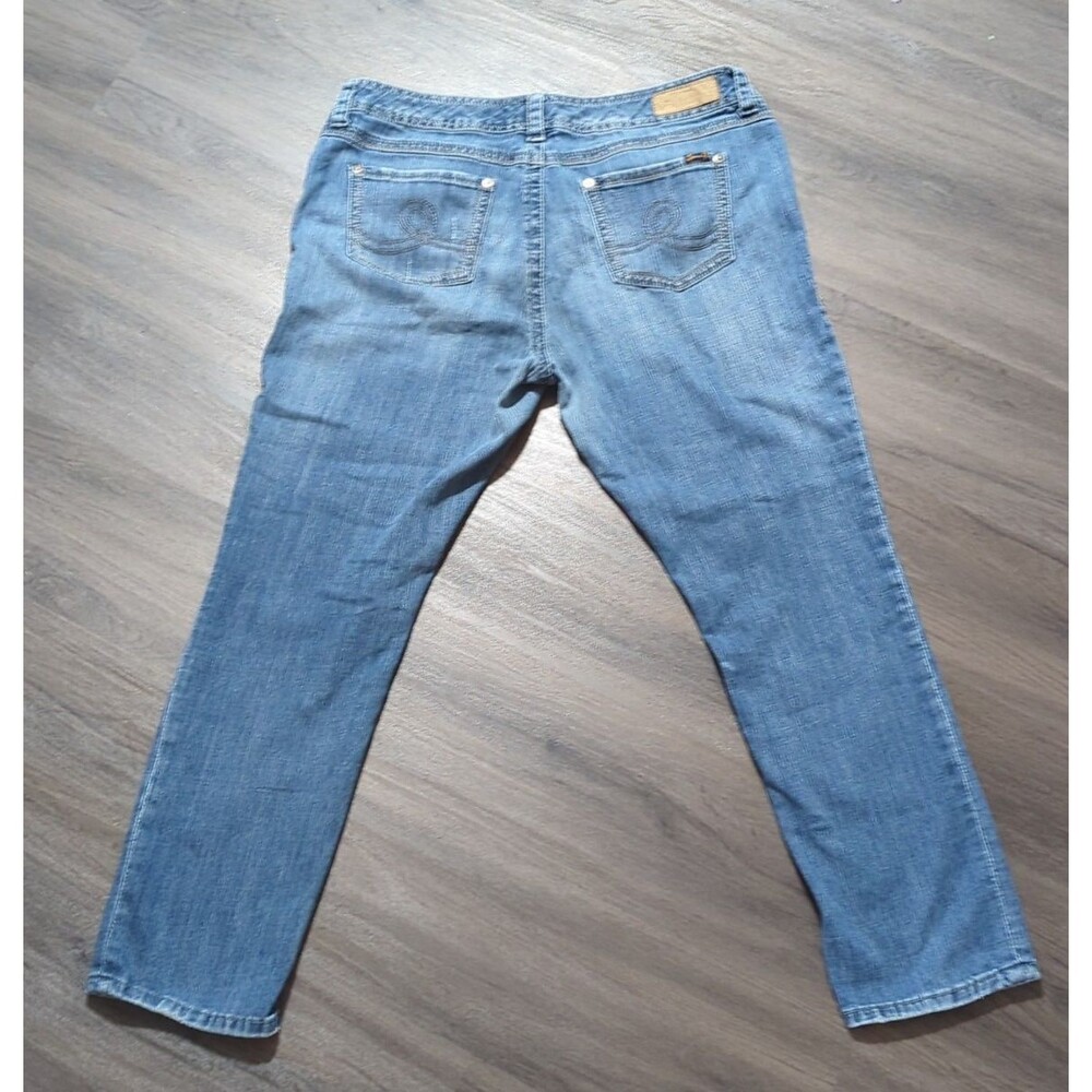 Seven7 Jeans 7 Luxe Straight Plus Sz 20 Stretch Distressed Destroyed Medium Mid - Picture 5 of 5